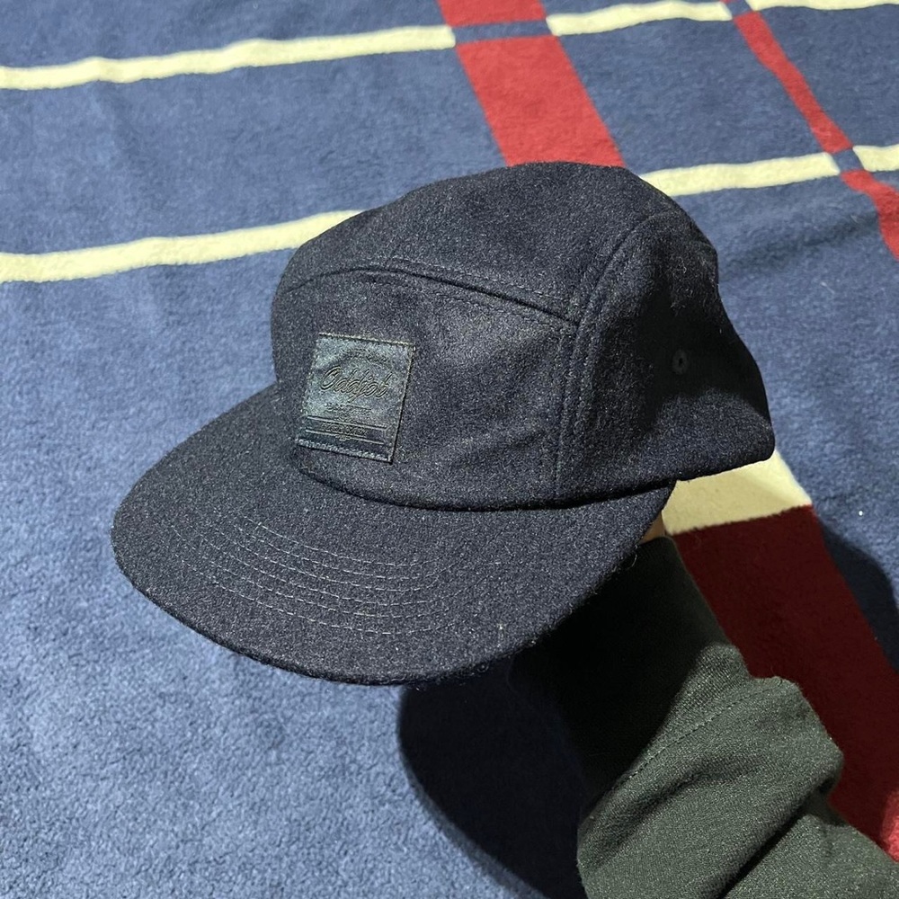 Oddjob 5 Panel Big Melon Strap Back Adjustable Hat Cap Wool navy Men's